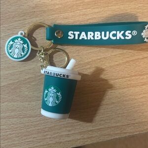 Starbucks Green Coffee Cup Keychain Bag Charm NEW!
